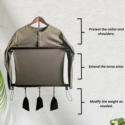 Shirt Stretcher on display with the highlighted features.